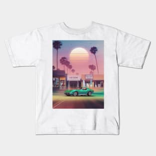 Synthwave Sunset Drive Kids T-Shirt